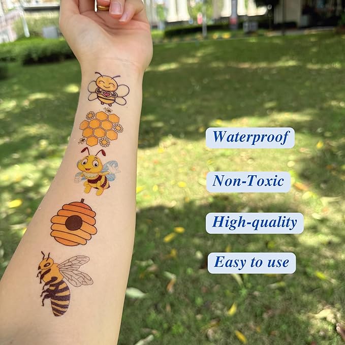 Bee temporary tattoo - 50pcs