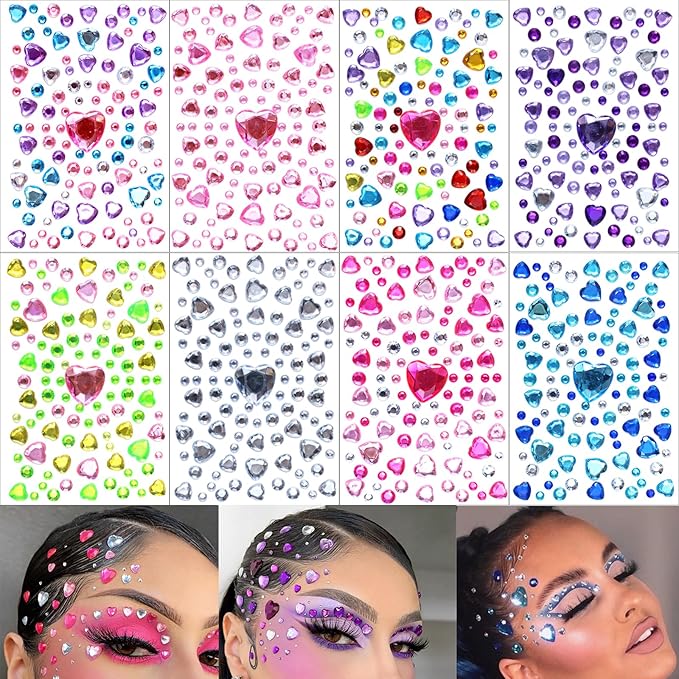 808 pieces heart rhinestones stickers