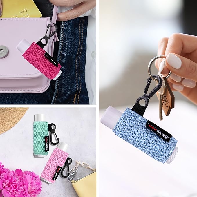 Lip Balm Holder Keychain Compact Clip