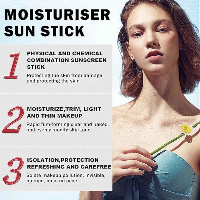 NVLEPTAP Sun Stick SPF50 Sun Stick Pro Protector Solar En Barra Sunscreen Stick for Face Body Refreshing Non Greasy Sun Stick UV Protection