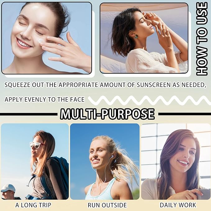 Face Sunscreen SPF 50+ PA++++,Moisturizing Facial Sun screen for Face and Body