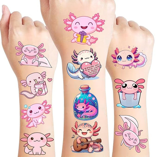 Axolotl temporary tattoos - cute