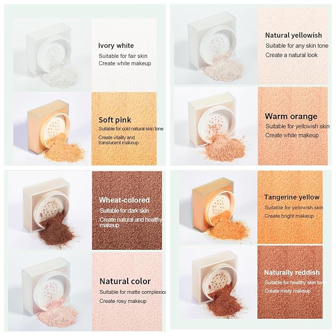 MAEPEOR Setting Powder 8 Colors Smooth and Lightweight Warm Orange) 76 oz