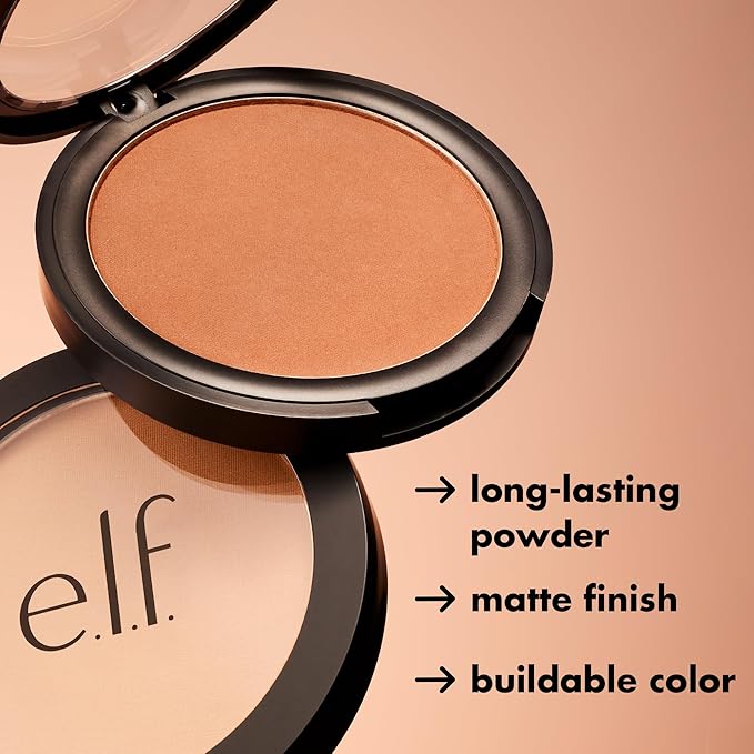 e.l.f. Primer-Infused Bronzer, Long-Lasting, Lightweight & Buildable Powder Fresh Tan