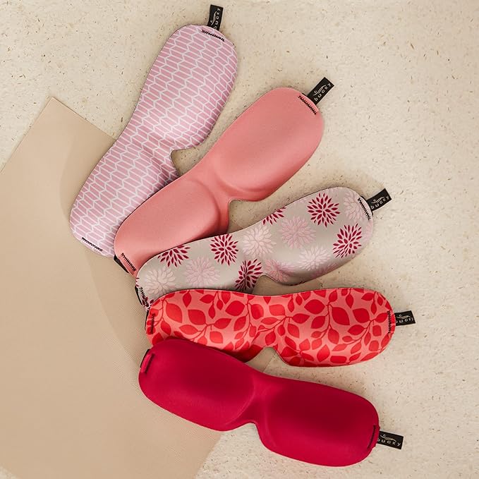 Bucky 40 Blinks No Pressure Eye Mask for Travel & Sleep, Ruby Pop, One Size