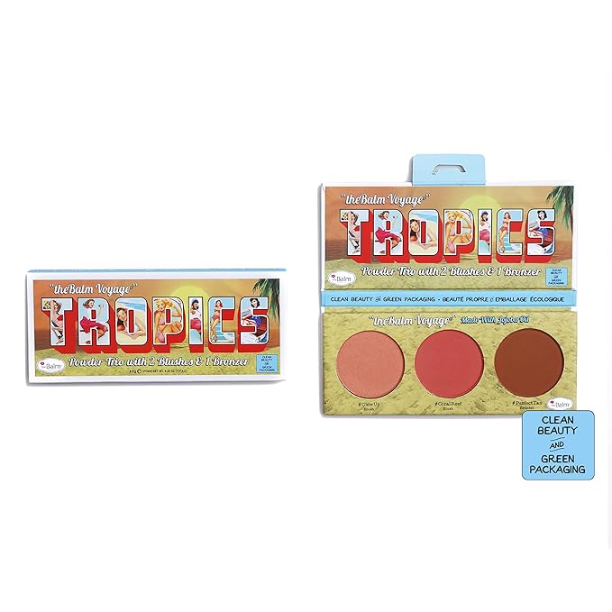 theBalm Voyage Tropics Powder Trio with 2 Blushes 1 Bronzer