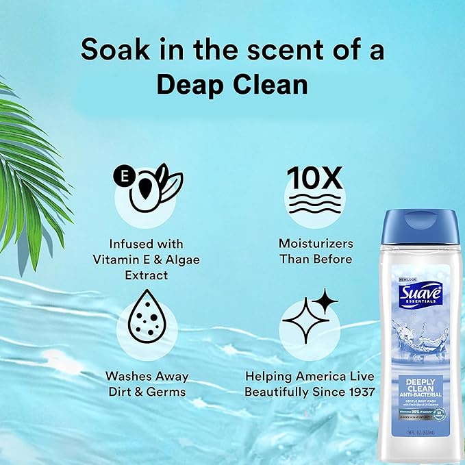 Suave Deeply Clean Body Wash, 6 18 oz