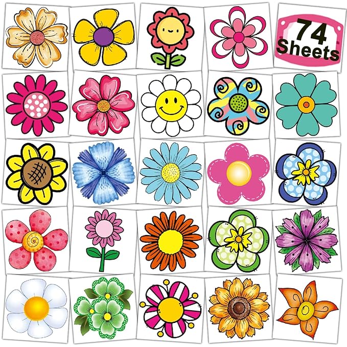 Flower temporary tattoos for kids