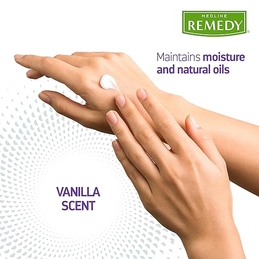 Medline Remedy Clinical Skin Cream, Vanilla Scent (16 fl oz), Moisturizing Face and Body Cream for All Ages, Paraben & Sulfate Free, Quick Absorbent Formula, Hypoallergenic Skin Moisturizer