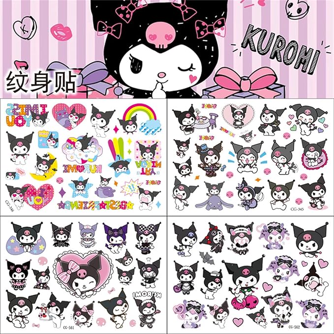 60pcs kuromi temporary tattoo stickers