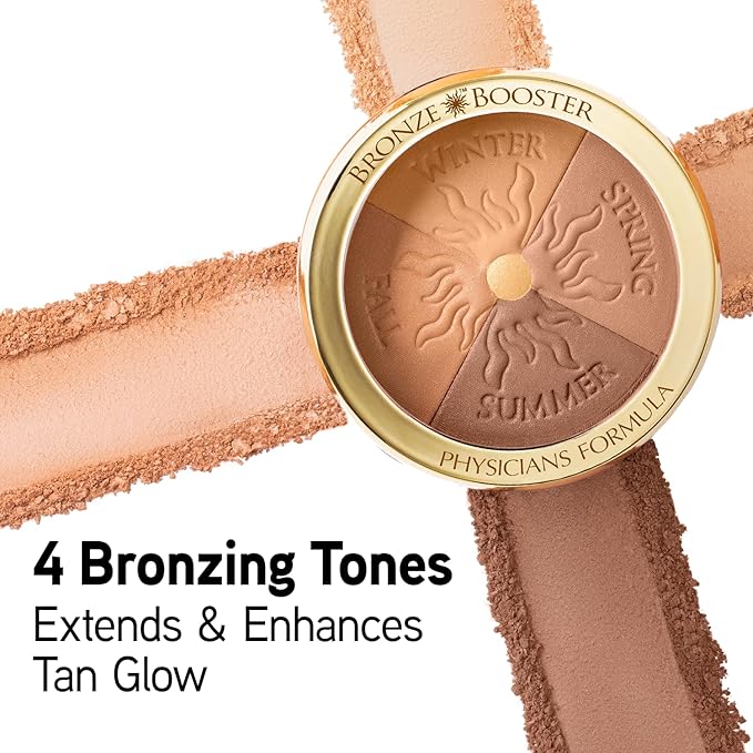 Physicians Formula Bronze Booster Glow-Boosting Season-to-Season, Customizable Seasonal Hypoallergenic- Light-to-Medium