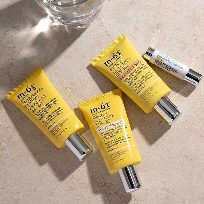 M-61 Perfect Mineral Sunscreen SPF 50 - Tinted - Universal tinted mineral SPF 50 with vitamin E, green tea, lavender and plant-derived squalane