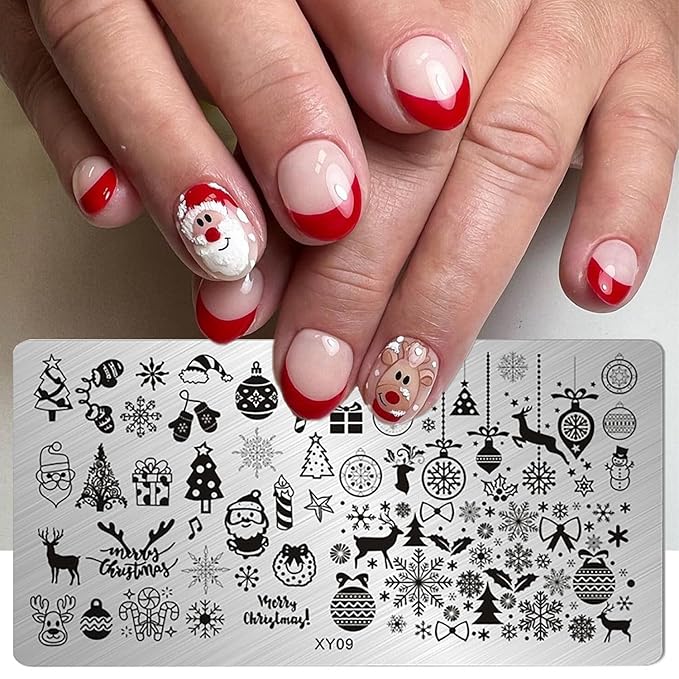 Christmas nail stamping plates,winter snowflake