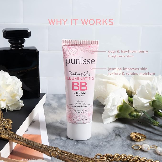 pūrlisse Radiant Glow Illuminating BB Cream Spf30 Hydrating (Tan Deep)