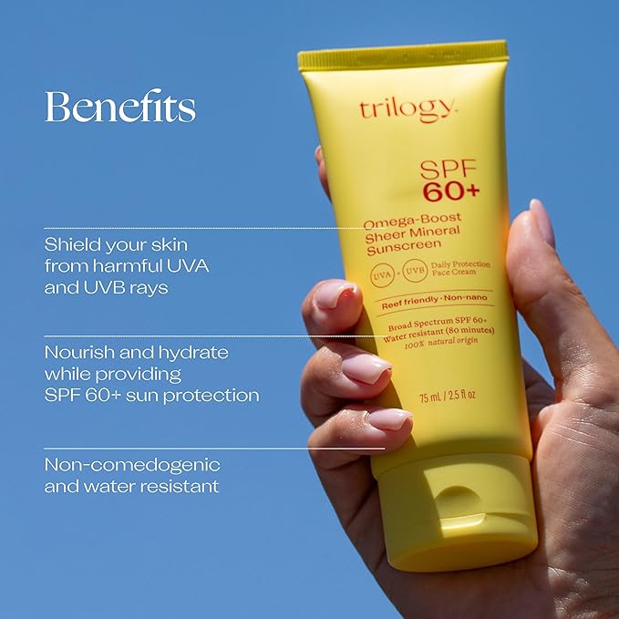 TRILOGY SPF 60 Plus Omega-Boost Sheer Mineral Sunscreen 3ct, 2.5 OZ