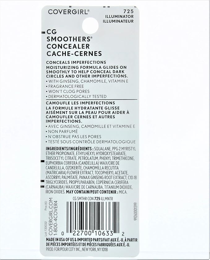 CoverGirl Smoothers Concealer, Illuminator [725] 0. (Pack 14 oz