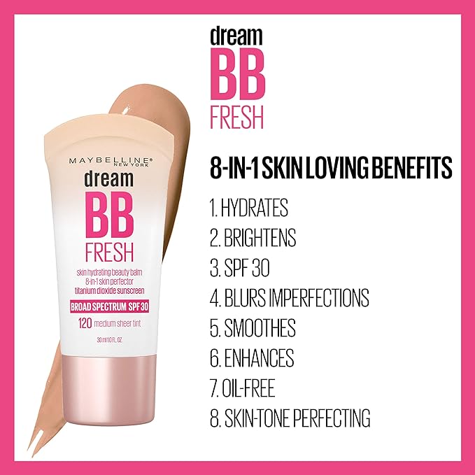 Maybelline Dream Fresh Skin Hydrating BB cream, 8-in-1 Fl Oz