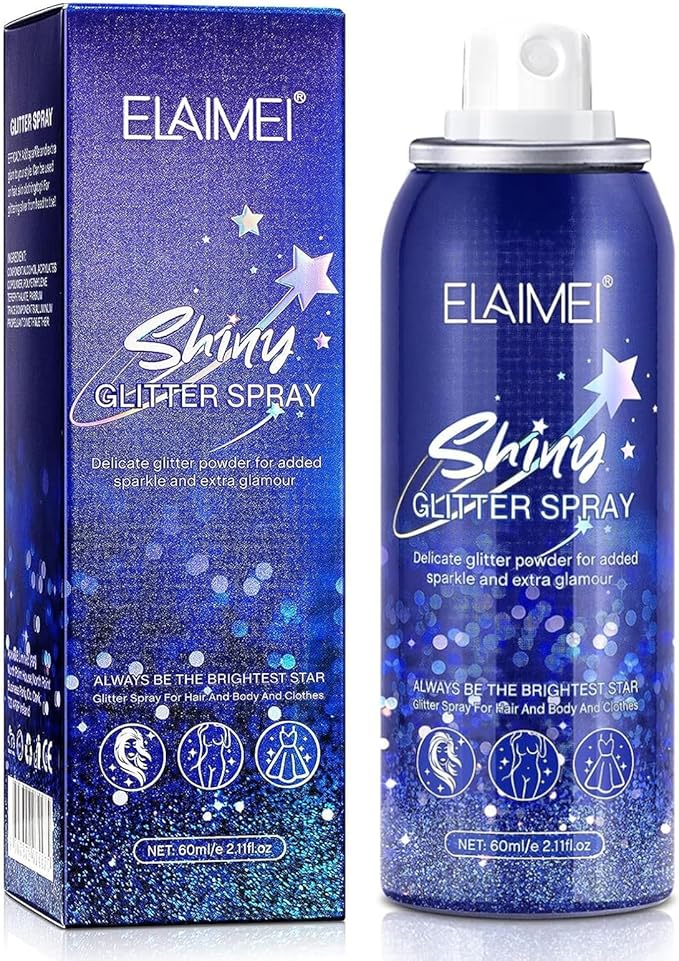 Body glitter spray, glitter spray