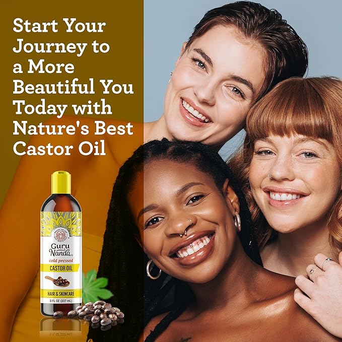 GuruNanda Castor Oil (8 Fl oz),