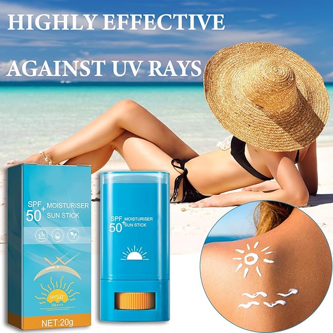 Sunscreen Stick SPF 50+,Face Sunscreen for All Skin Types,Water Resistant & Lightweight,Effective UV Protection Long Lasting Moisturizing Sun Stick