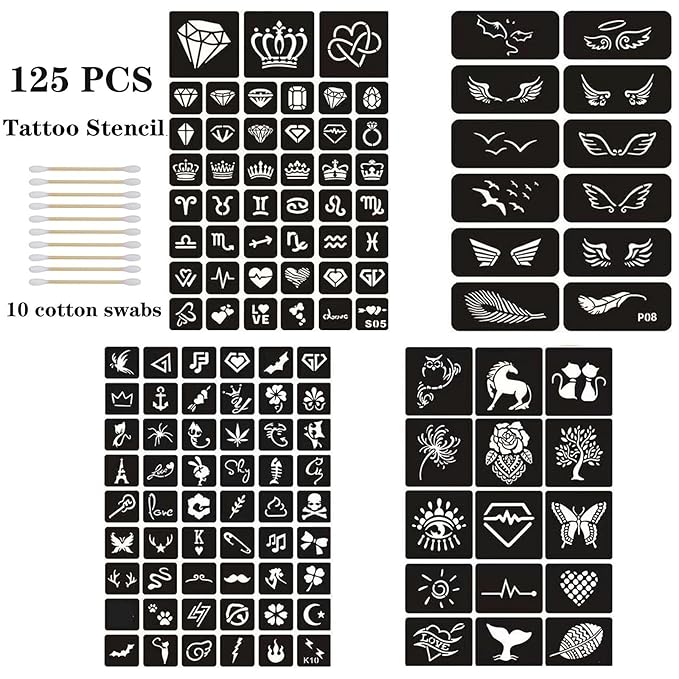 Temporary tattoo kit,6 bottles temporary