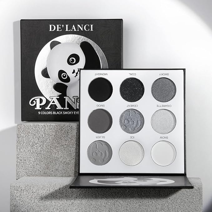 ecofavor Black Smoky Eye shadow Palette, DE’LANCI PANDA