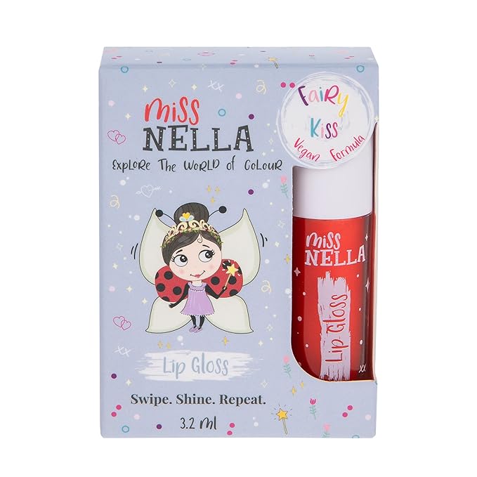 MISS NELLA Fairy Kiss Lip Gloss, Red hydrating Gloss,