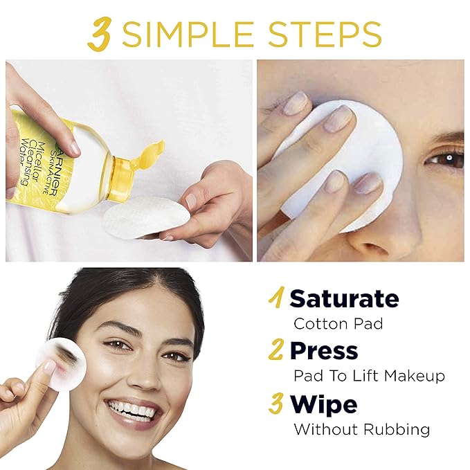 Garnier Micellar Water with Vitamin C, Facial Cleanser & Makeup Remover, Brightening & Hydrating, For All Skin Types, Vegan, Cruelty Free, 13.5 Fl Oz (400mL), 2 Count
