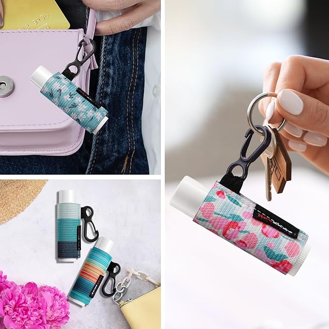 Lip Balm Holder Keychain Compact Clip