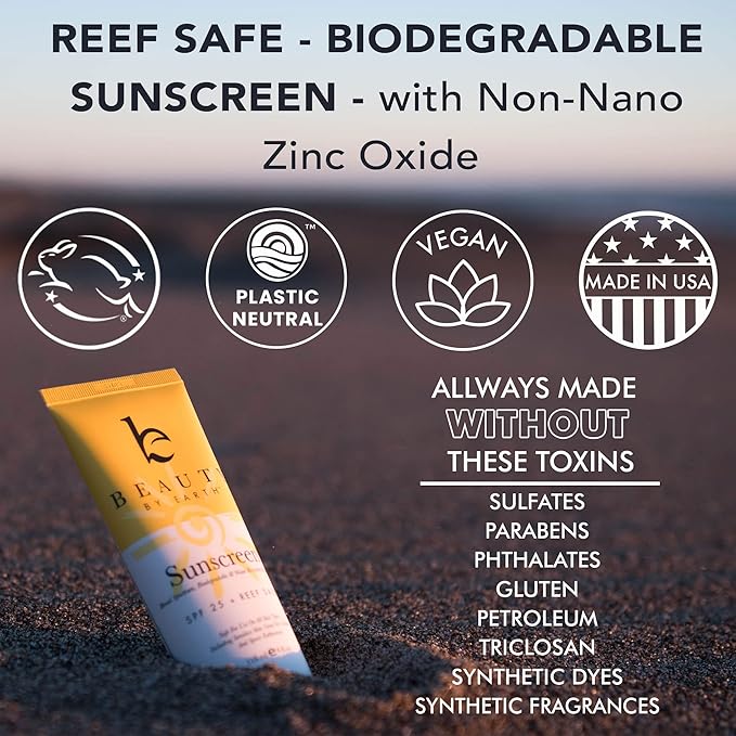 Face Sunscreen SPF 20 - Mineral Sunscreen Face, Reef Friendly Sunscreen With Natural & Organic Ingredients, Biodegradable Sunscreen, Zinc Oxide Sunscreen for Daily Use, Facial Sunscreen Travel Size