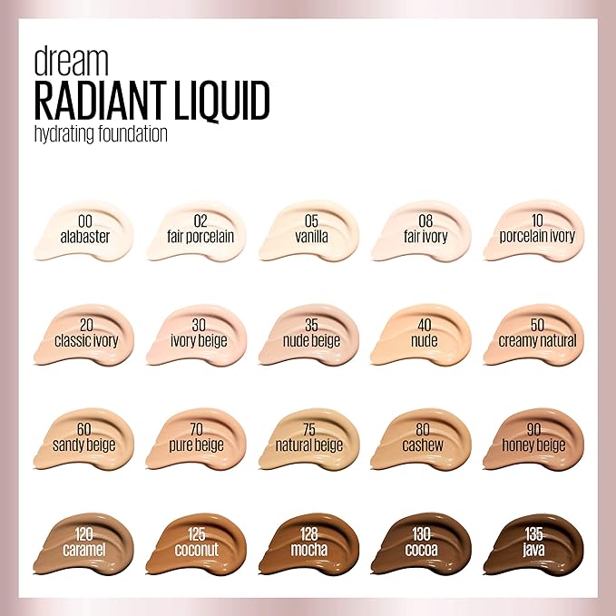 Maybelline Dream Radiant Liquid Medium Coverage Hydrating Makeup, of 2)