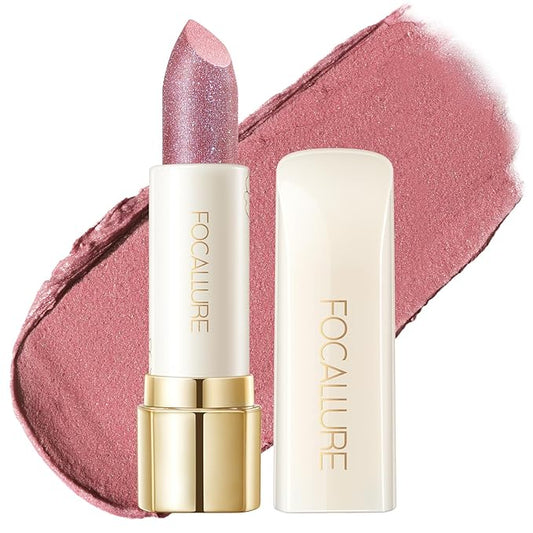 FOCALLURE Moisturizing Shiny Lipstick,Pearl Shimmery Finish,Hydrating Tinted Lip