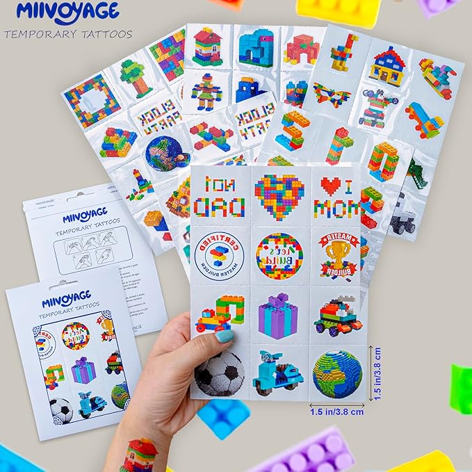 Building block individually wrapped tattoos,