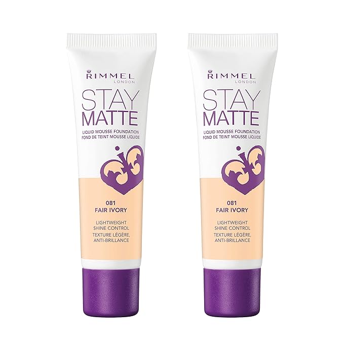 Rimmel, Stay Matte Foundation, Fair Ivory 2 Count may vary)