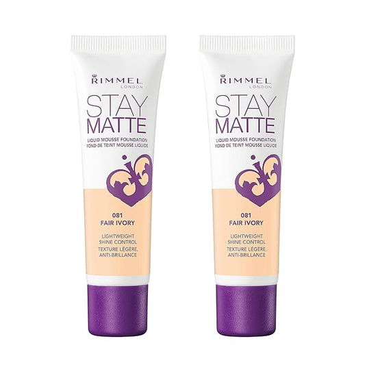 Rimmel, Stay Matte Foundation, Fair Ivory 2 Count may vary)