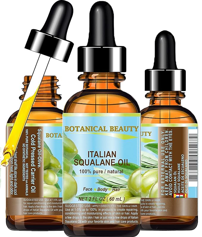 SQUALANE Italian Olive. 100% Pure Natural Undiluted Oil. skincare protection 2 fl.oz