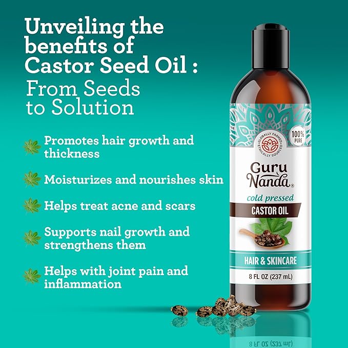 GuruNanda Castor Oil for Hair Growth