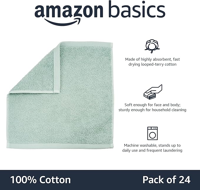 Amazon basics face towels for