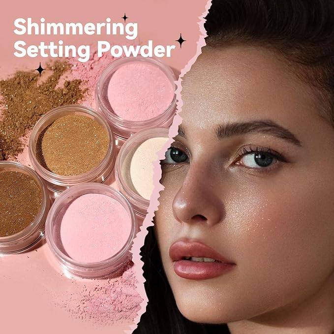 Loose Face Powder Glitter Setting Powder Matte Finishing Face