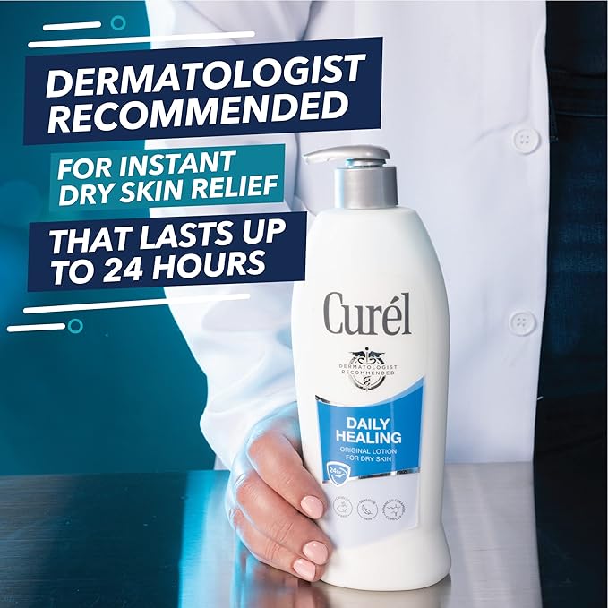 Curel Daily Healing Body Lotion for Dry Skin, Dermatologist Recommended Hydrating Body Lotion with Advanced Ceramides Complex, 3-13 Oz