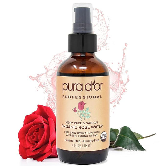 PURA D'OR Organic Rose Water Toner (4oz