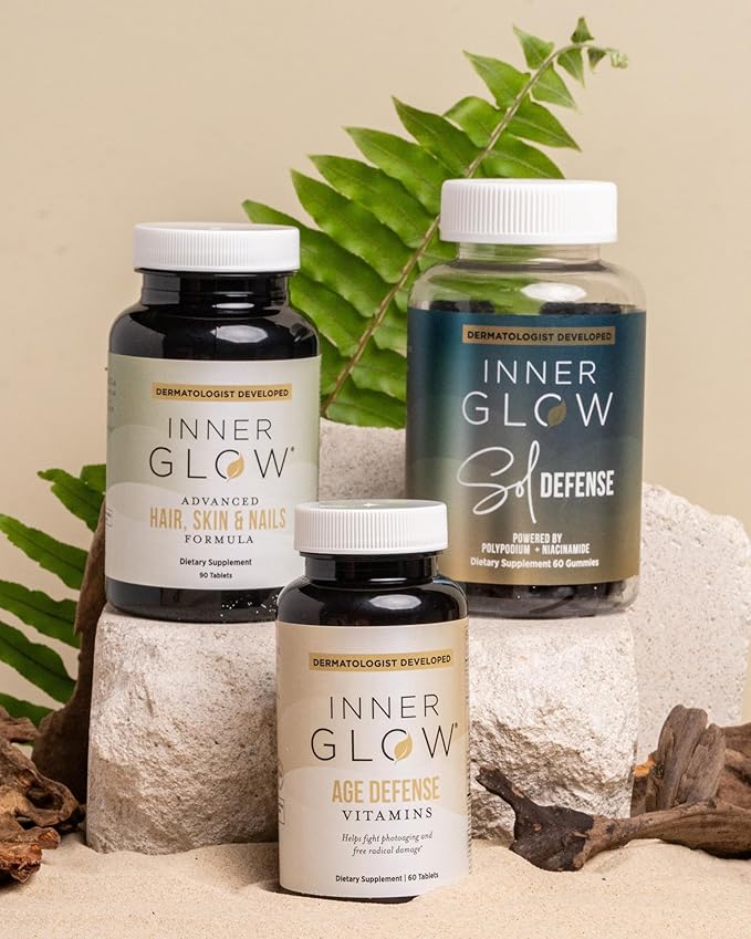 Inner Glow Sol Defense Gummies - Dermatologist and Plastic Surgeon developed to fight photoaging, Polypodium Leucotomos and Niacinamide