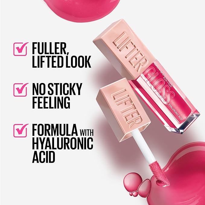 Maybelline Lifter Gloss, Hydrating Lip Gloss with Hyaluronic Lip