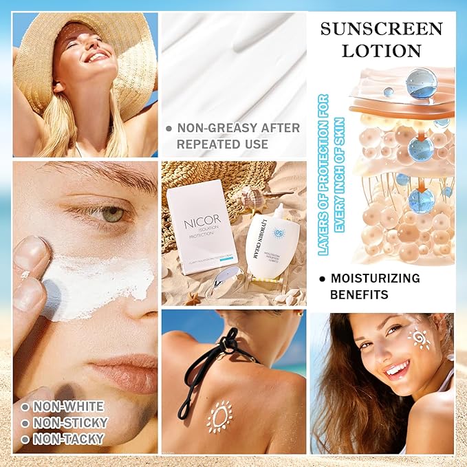 Moisturizing Face Sunscreen,Oil-free Facial Sunscreen Lotion SPF50 PA+,Hydrating Facial Sunscreen,Refreshing & Weightless Sunscreen for Face