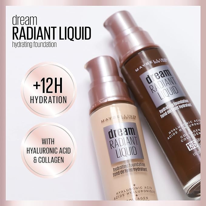 Maybelline Dream Radiant Liquid Medium Coverage Hydrating Makeup, 1 Count