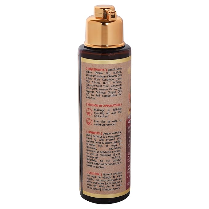 ROOTS AND HERBS Ayurvedic 100% Vegan Nutritive Argan Facial Cleanser for Men and Women