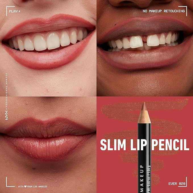 NYX PROFESSIONAL MAKEUP Slim Lip Pencil, Long-Lasting Creamy Lip