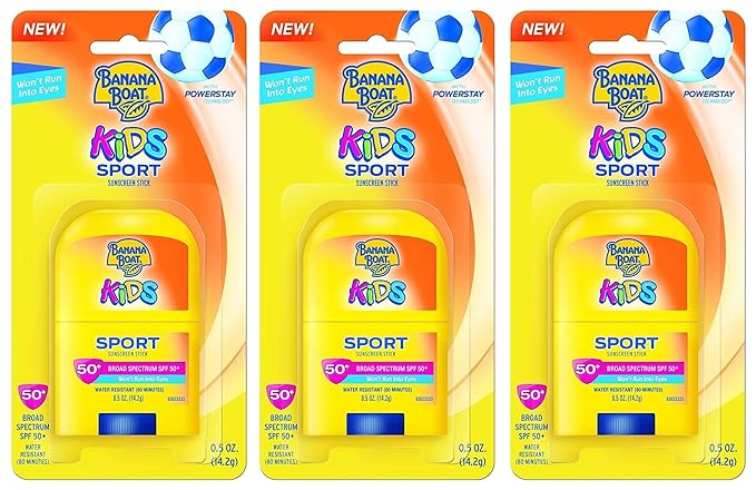 Banana Boat Spf#50+ Kids Sport Stick 0.5 Ounce (14ml) (3 Pack)