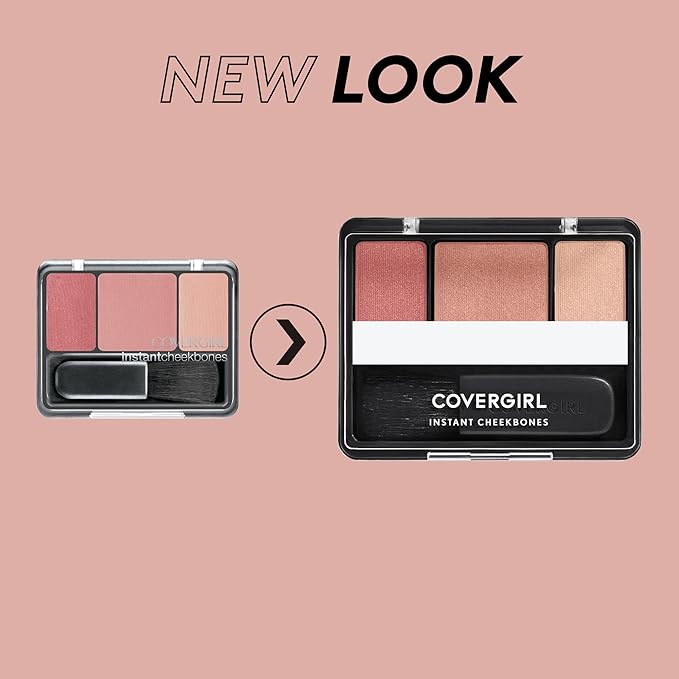 COVERGIRL Instant Cheekbones Contouring Blush Peach Perfection, Palette, on Evenly 29 Oz