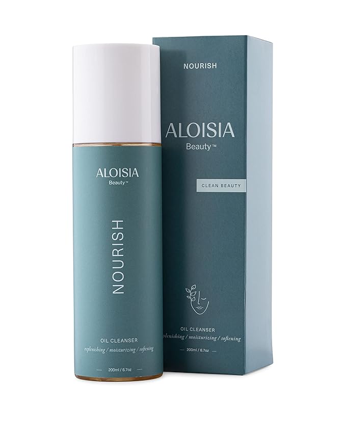 NOURISH Oil Cleanser for Face- Luxurious Makeup Remover & Deep Cleansing Oil, Melts Away Impurities Without Clogging Pores, Infused with Apricot for Ultimate Hydration, 6.7 Oz